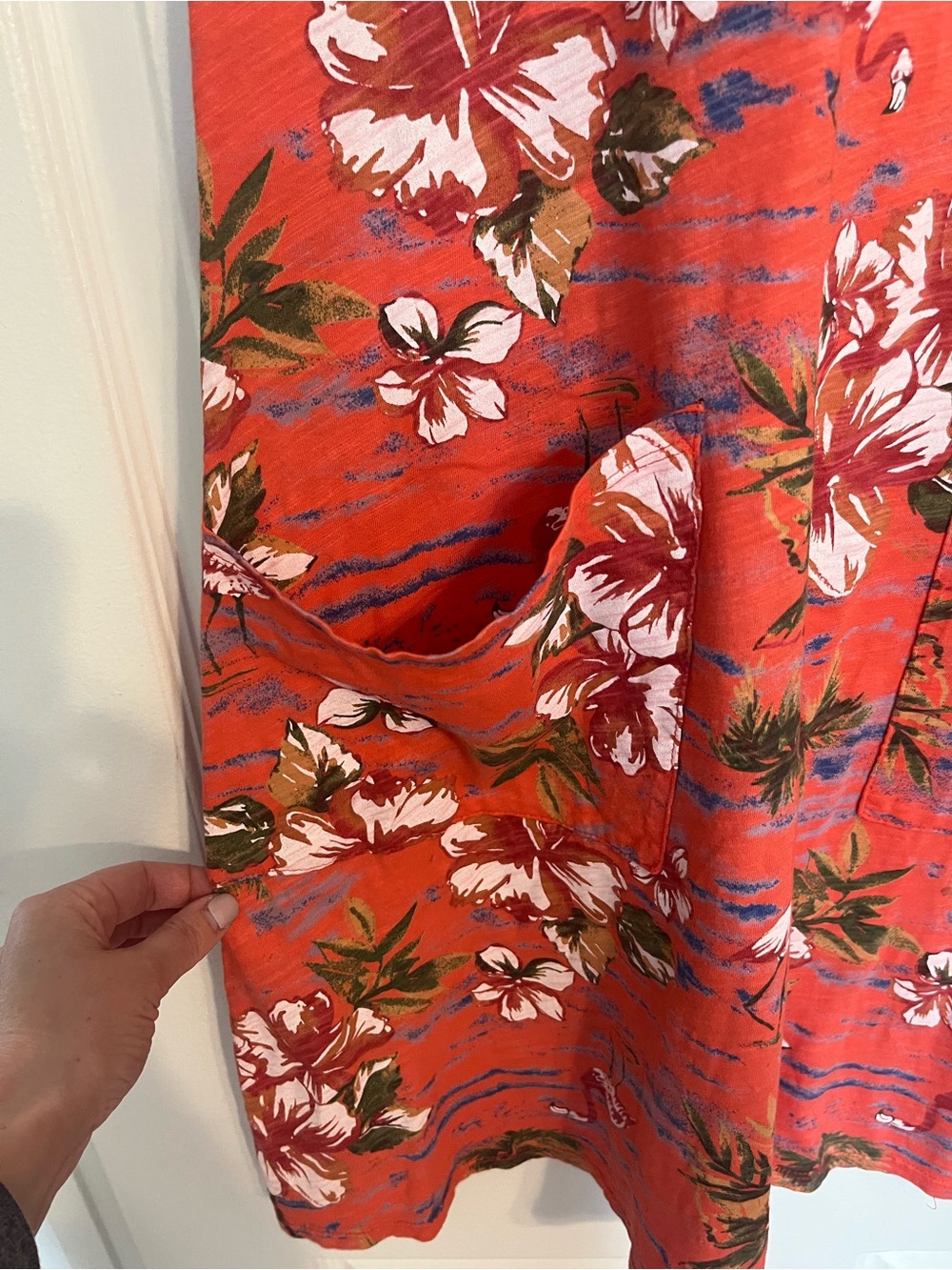 fresh produce 100% Cotton Coral Floral Tank Mini Dress - Picture 4 of 6